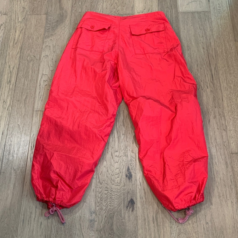 Edikted Red Rian Nylon Cargo Pants Size M/L - Dolls Kill - Picture 10 of 14